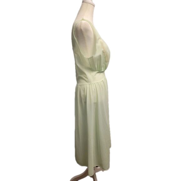Vintage Nightgown Womens *Medium Mint Green Embroidered Midi Night Dress - Picture 6 of 12